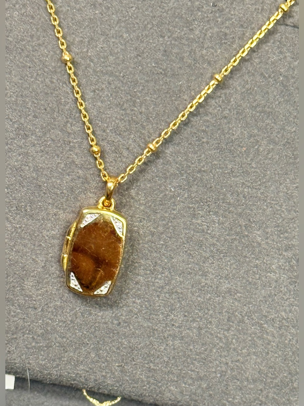 Tinsley Tiny Gold Locket in 18k Vermeil in White Topaz